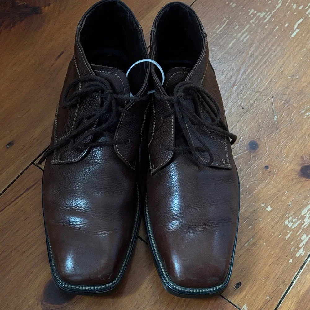 Alfani Dark Brown Chukka Soft Leather Boots Sz 10.5